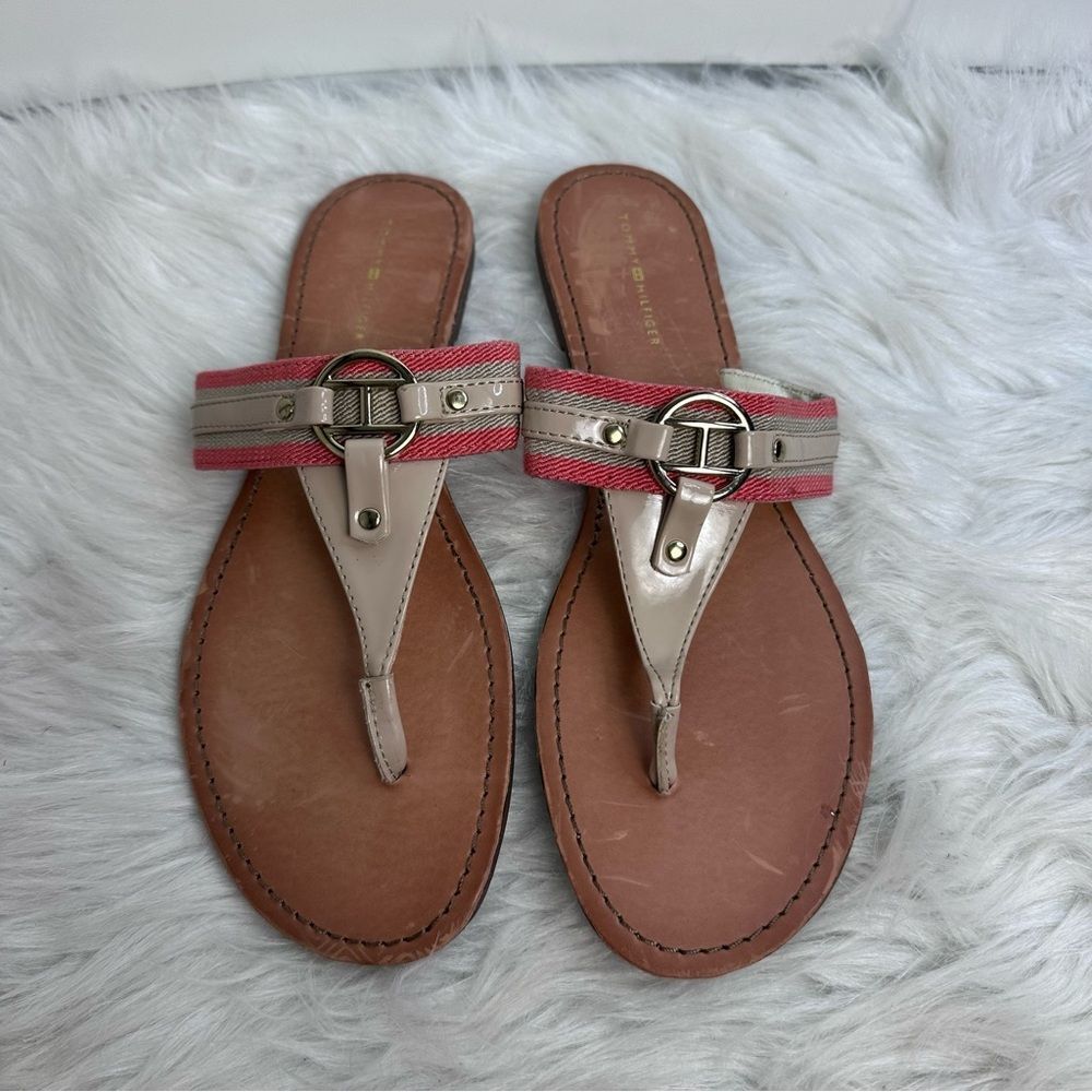 TOMMY HILFIGER Stylish Beige and Pink Women's‎ Sandals